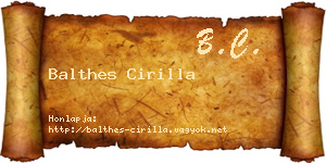 Balthes Cirilla névjegykártya